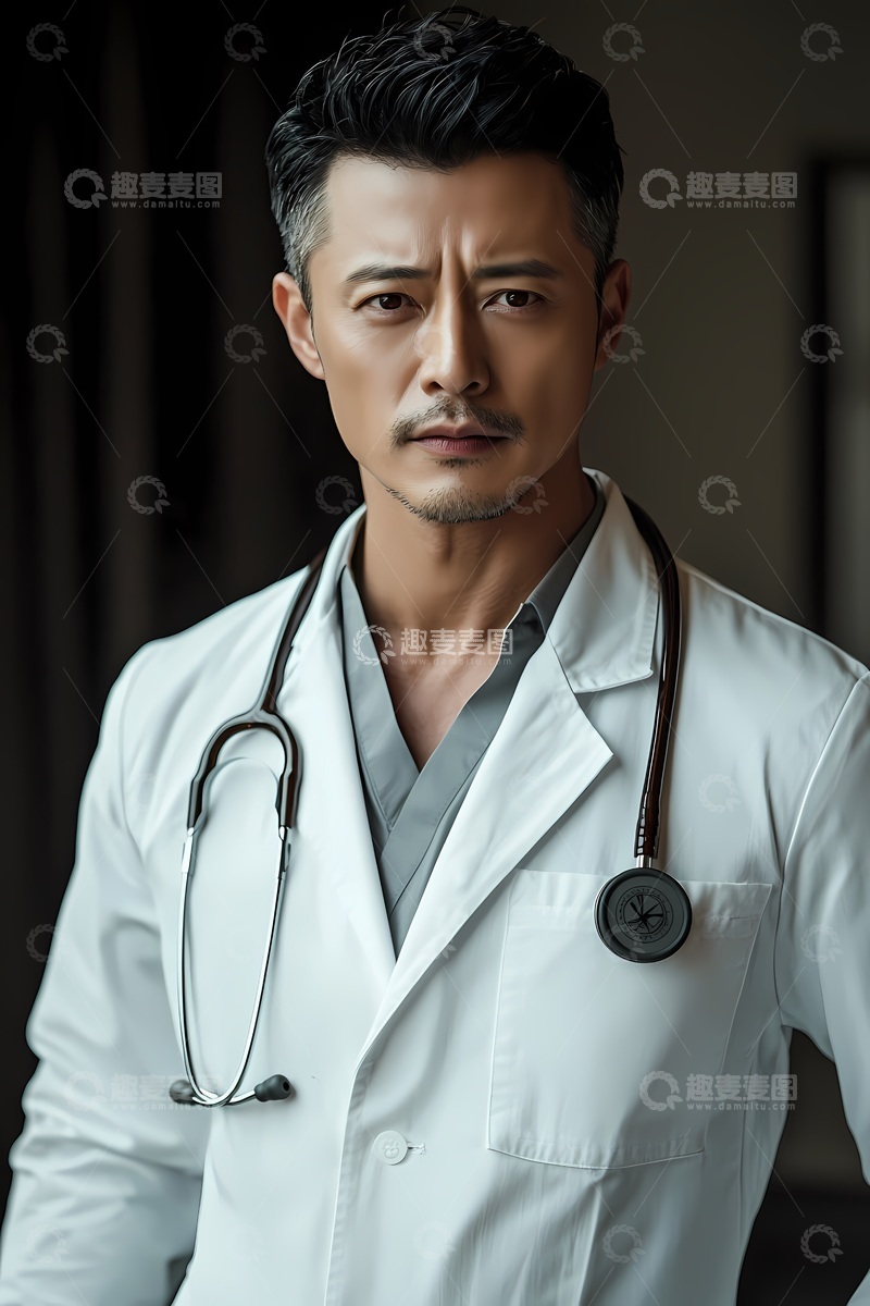 高清大图下载【趣麦麦图】白衣医生肖像写真
