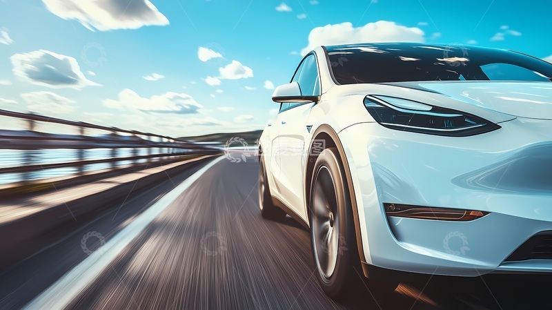 高清大图下载【趣麦麦图】高速行驶白色轿车公路场景