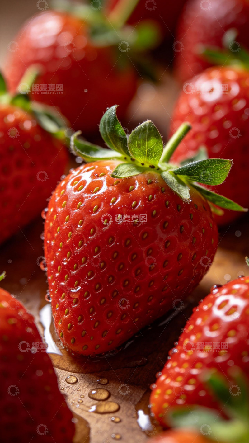 高清大图下载【趣麦麦图】鲜艳草莓特写摄影水果图片