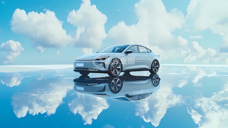 高清大图下载【趣麦麦图】未来感电动车天空场景