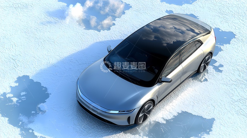 高清大图下载【趣麦麦图】未来感轿车雪地效果图