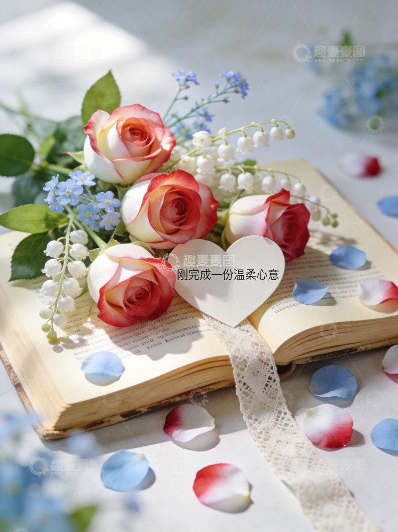 高清大图下载【趣麦麦图】清新玫瑰花背景