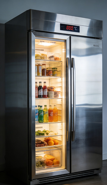 不锈钢冰箱食品存储展示