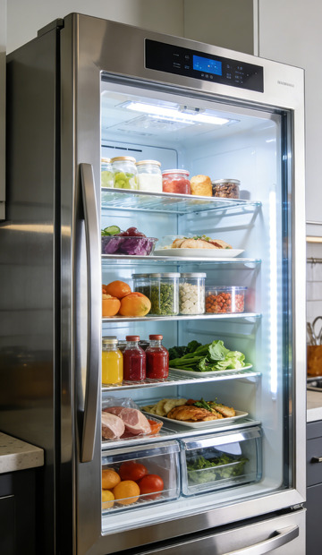 现代厨房冰箱美食展示