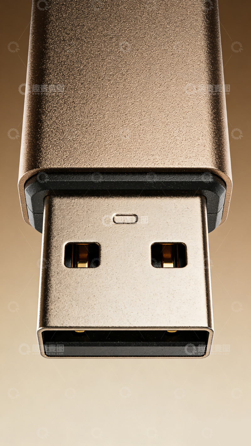 高清大图下载【趣麦麦图】金属质感USB接口特写