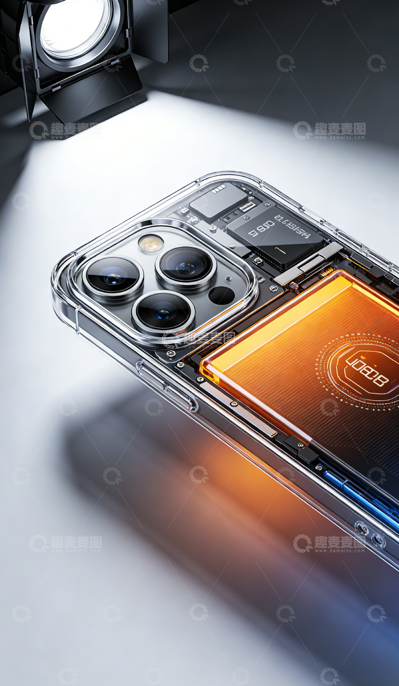 高清大图下载【趣麦麦图】高科技智能手机拆解展示图