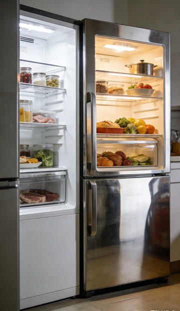 现代厨房冰箱食物摄影