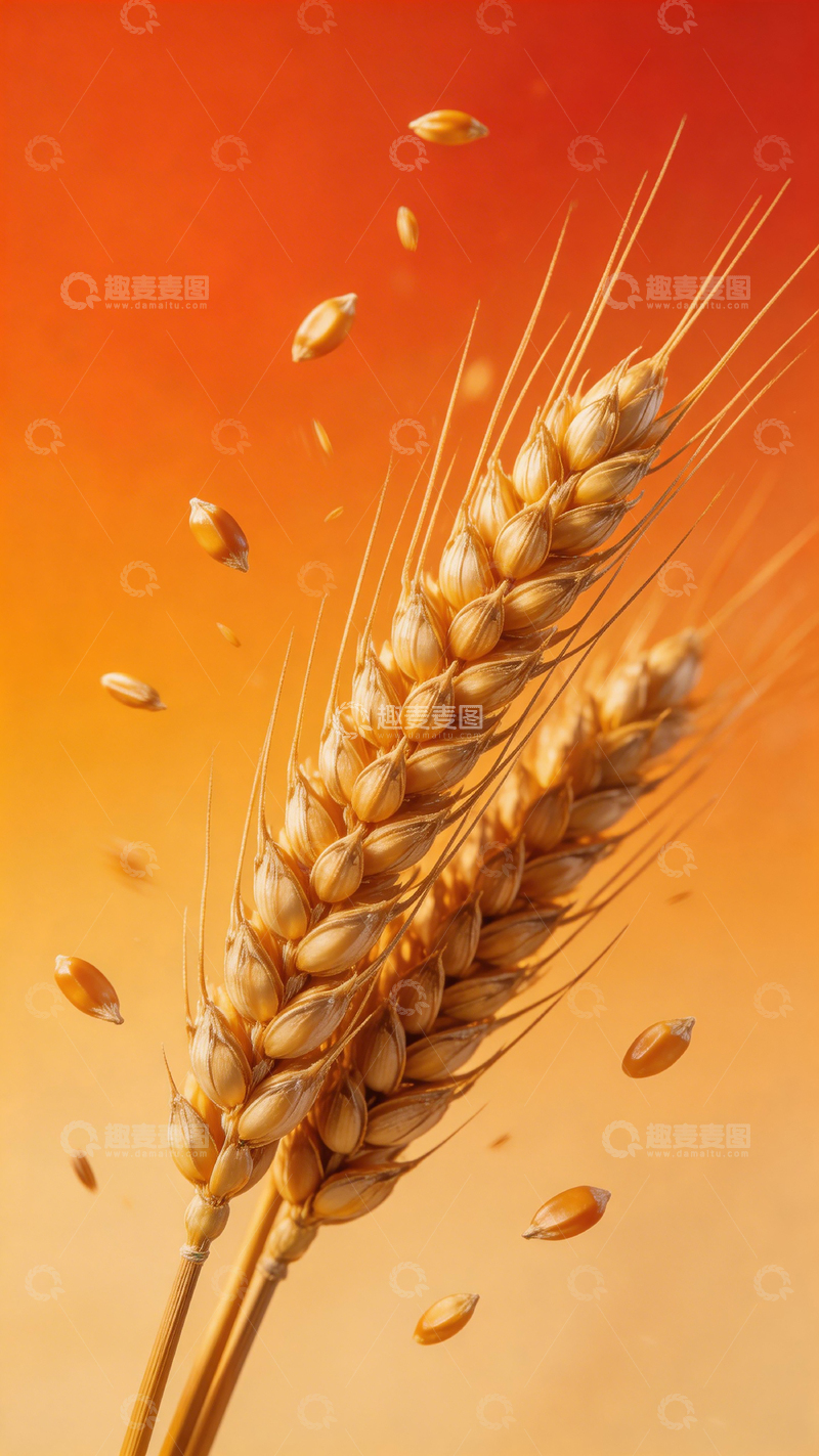 高清大图下载【趣麦麦图】麦穗丰收光影摄影