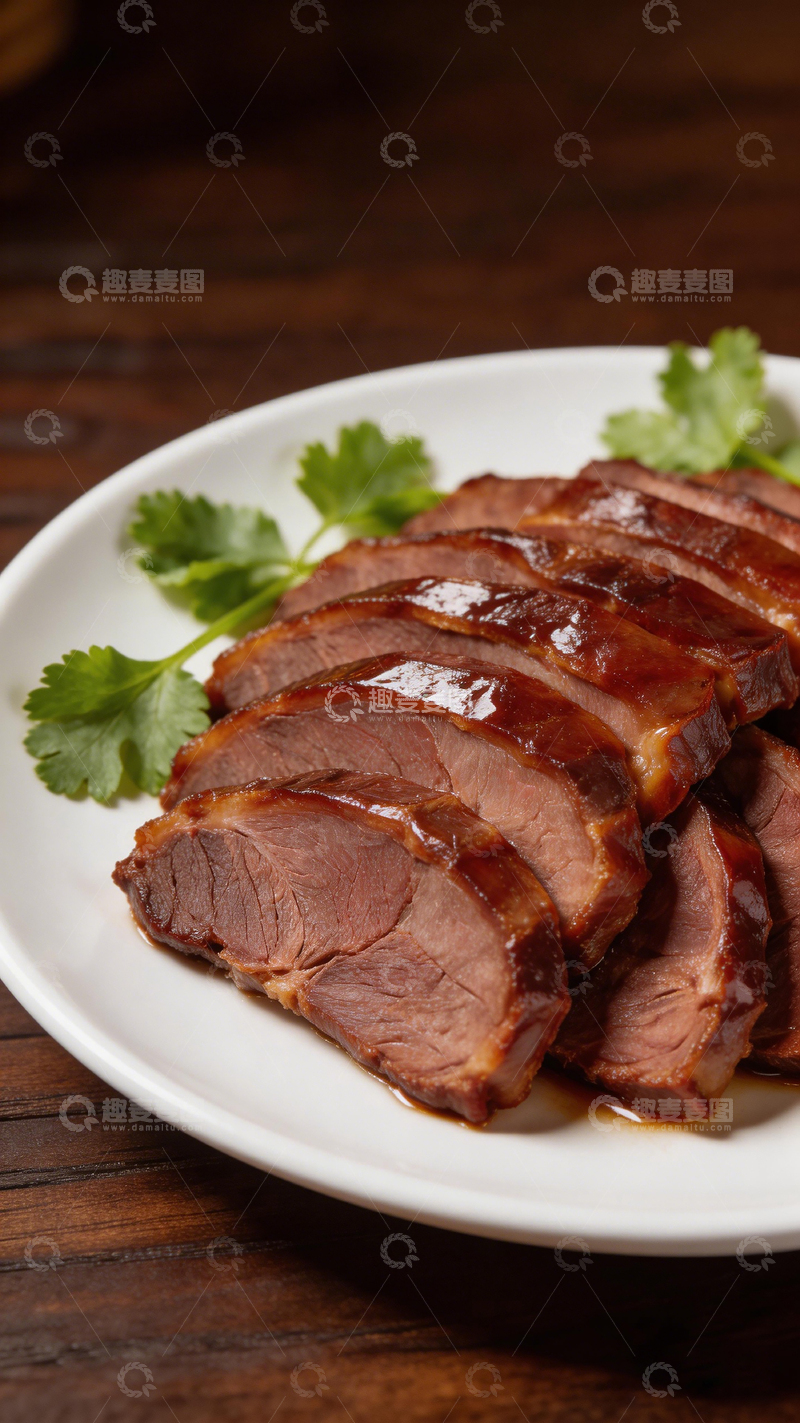 高清大图下载【趣麦麦图】美味烤鸭片盛盘
