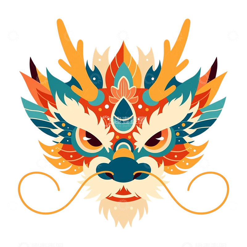 高清大图下载【趣麦麦图】神话传说中的龙之面具