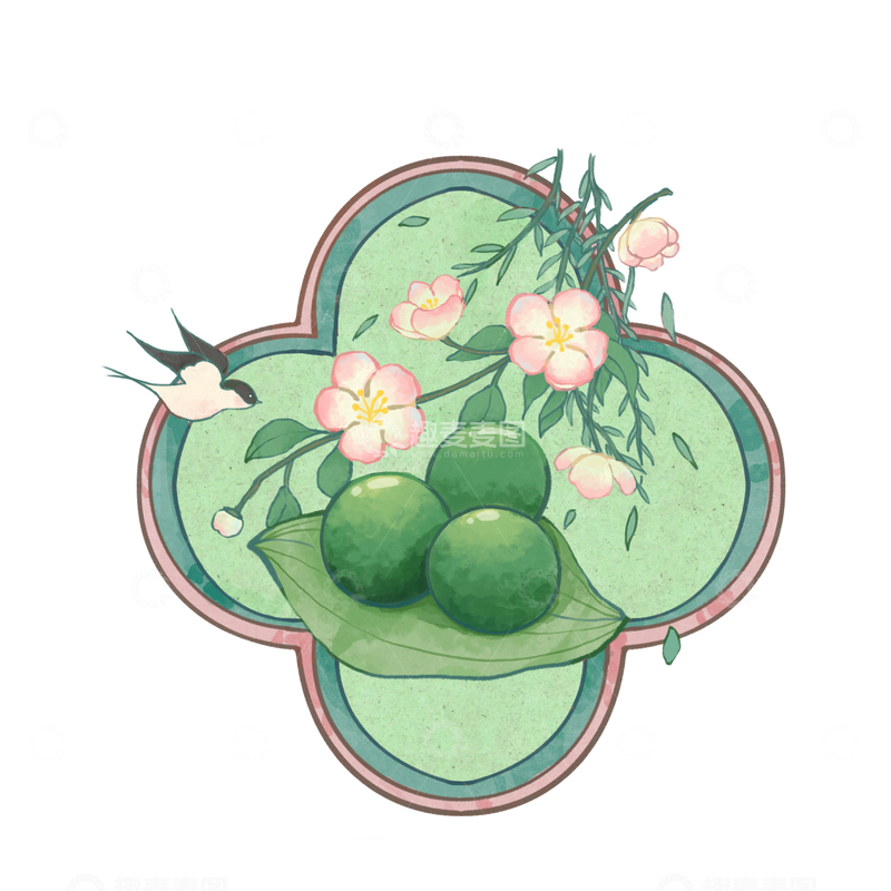 源文件下载【趣麦麦图】水彩风格春天踏青插画设计素材