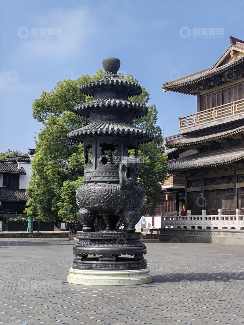 高清大图下载【趣麦麦图】香积寺宝塔状鼎式铜香炉