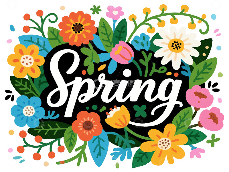 高清大图下载【趣麦麦图】春季花卉插画设计素材