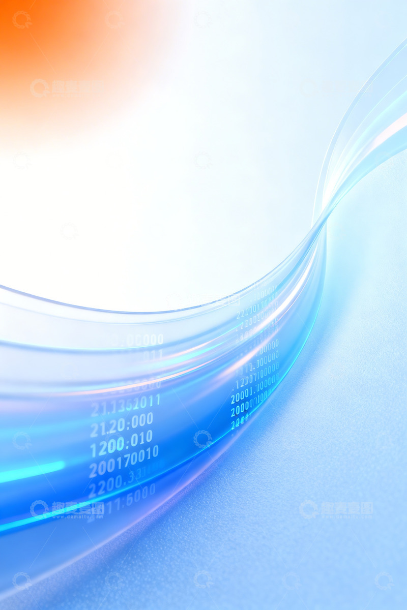 高清大图下载【趣麦麦图】蓝白橙渐变色科技感发布会主视觉2