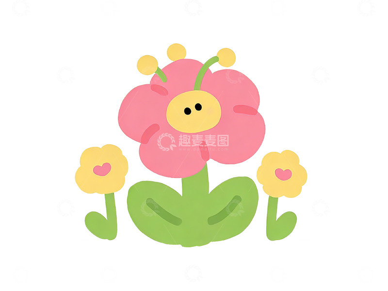 高清大图下载【趣麦麦图】卡通花朵插画素材