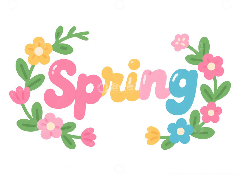 高清大图下载【趣麦麦图】春季花卉图案平面设计素材