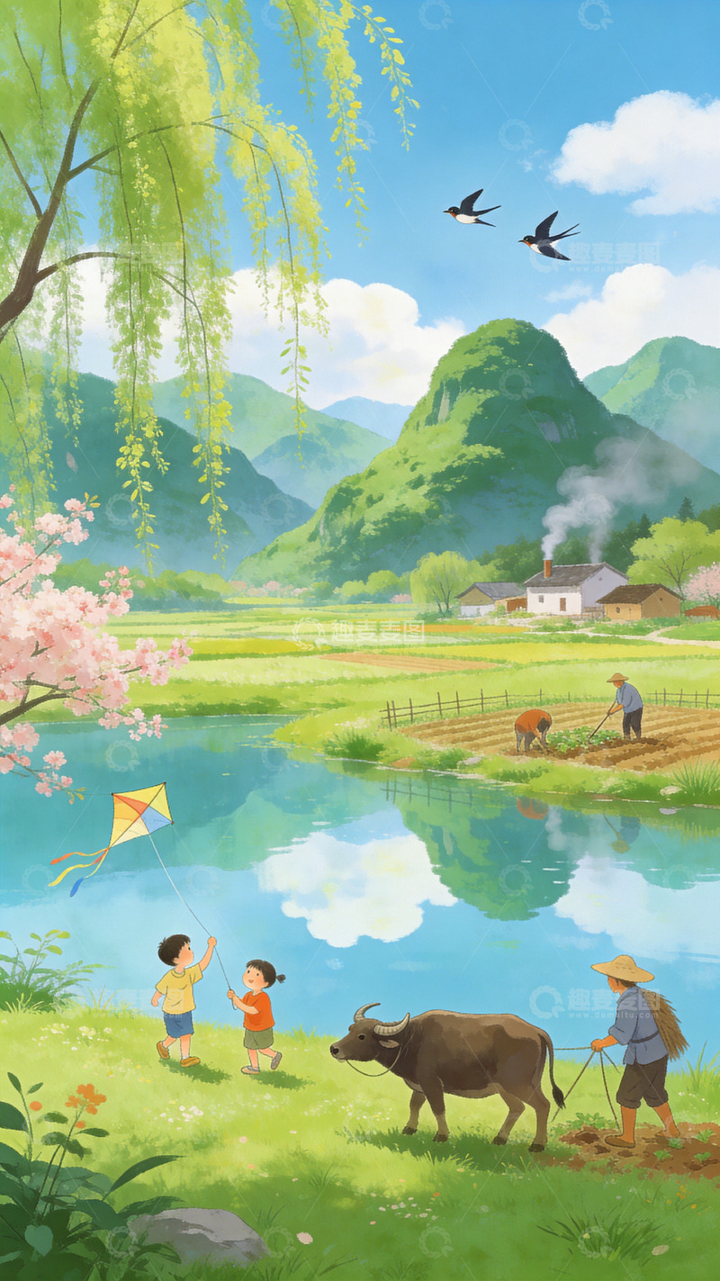 高清大图下载【趣麦麦图】春天出来游玩