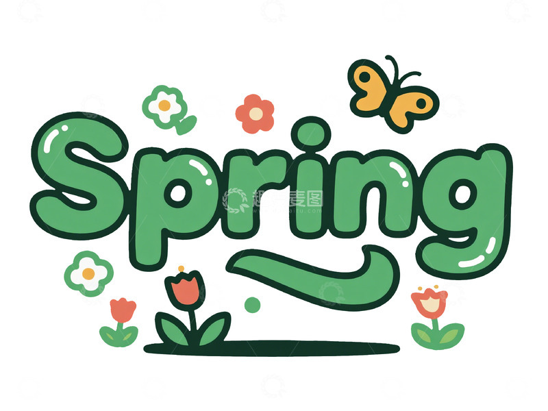 高清大图下载【趣麦麦图】春季花蝶插画设计素材