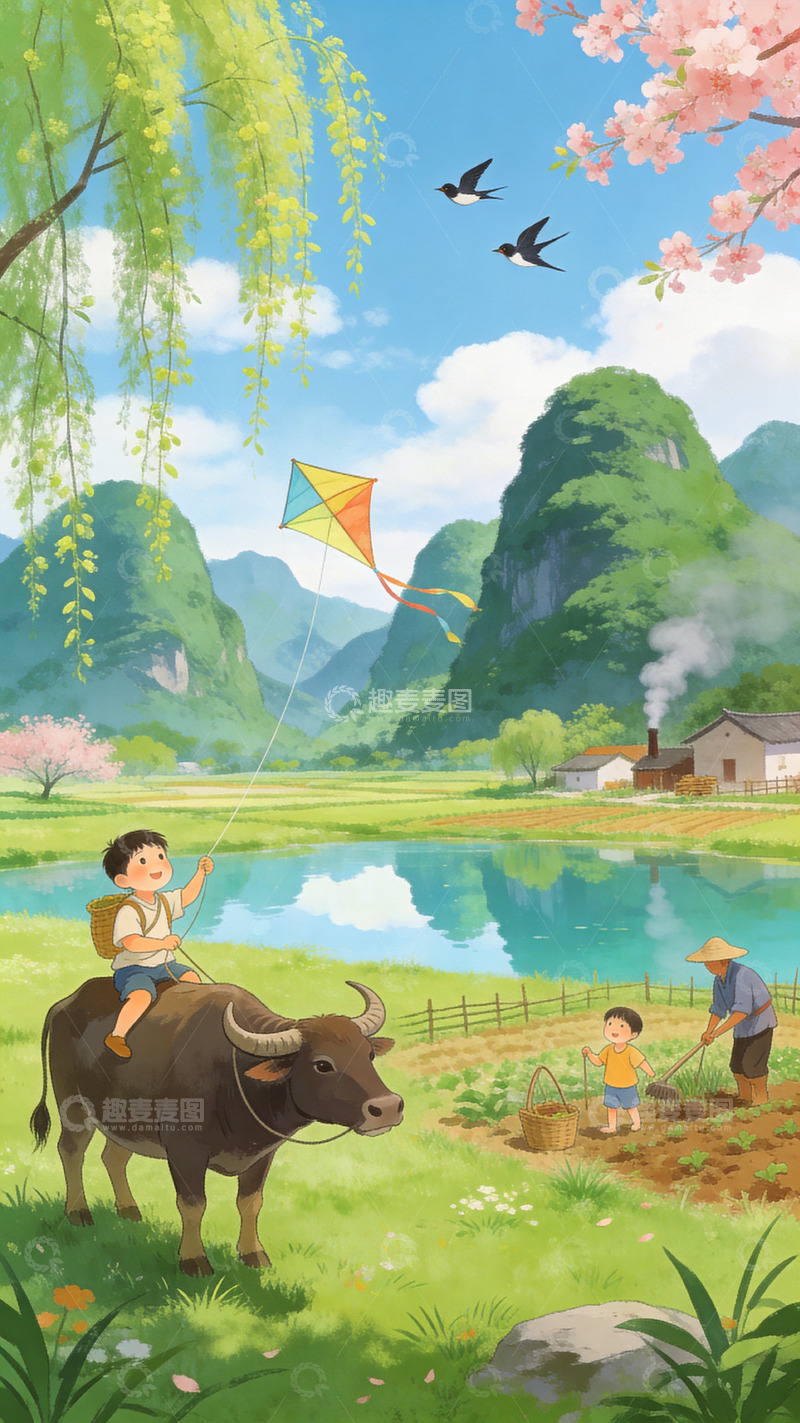 高清大图下载【趣麦麦图】-春日好风光踏青