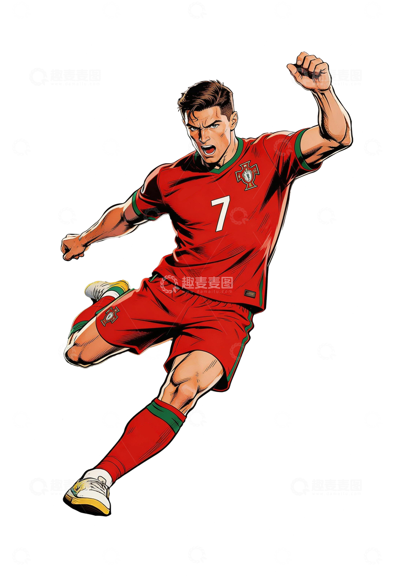 源文件下载【趣麦麦图】写实插画足球明星2