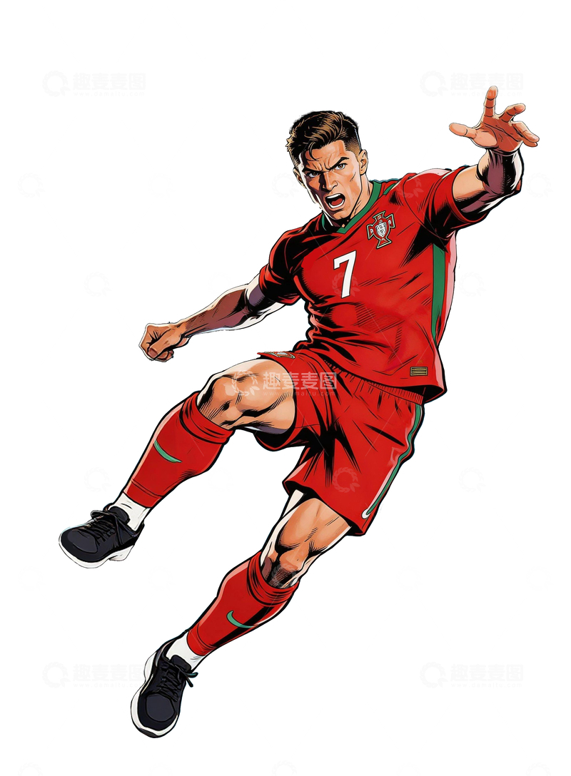源文件下载【趣麦麦图】写实插画足球明星3