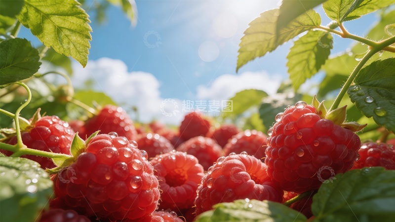 高清大图下载【趣麦麦图】阳光下的红莓特写摄影图