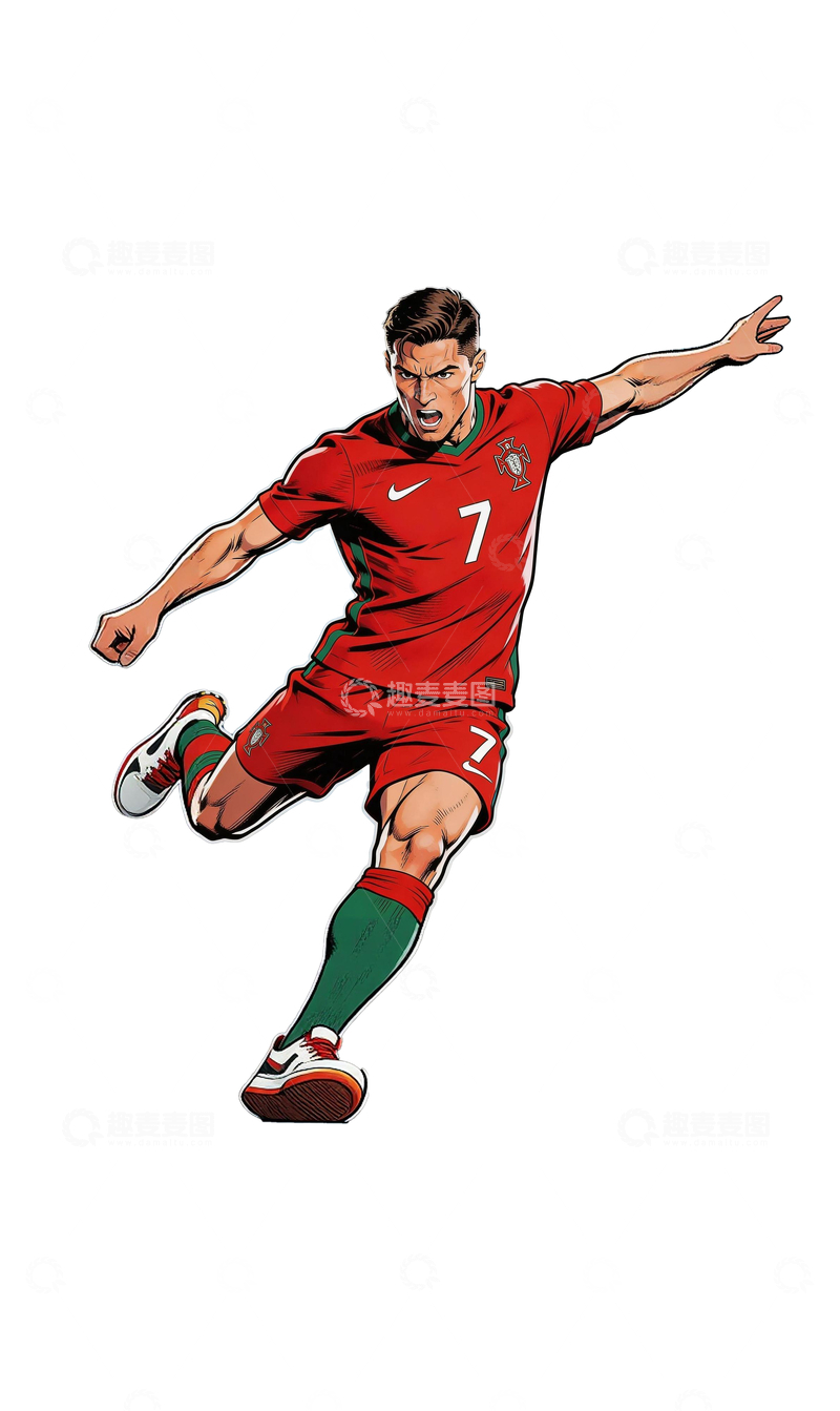 源文件下载【趣麦麦图】写实插画足球明星1