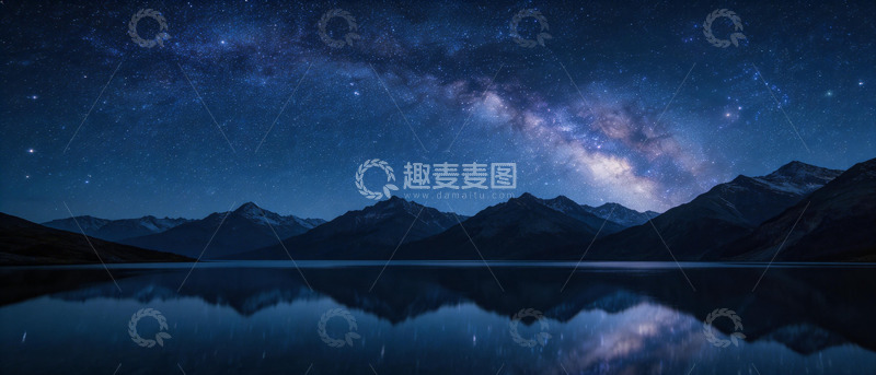 高清大图下载【趣麦麦图】-星空湖光山色全景摄影