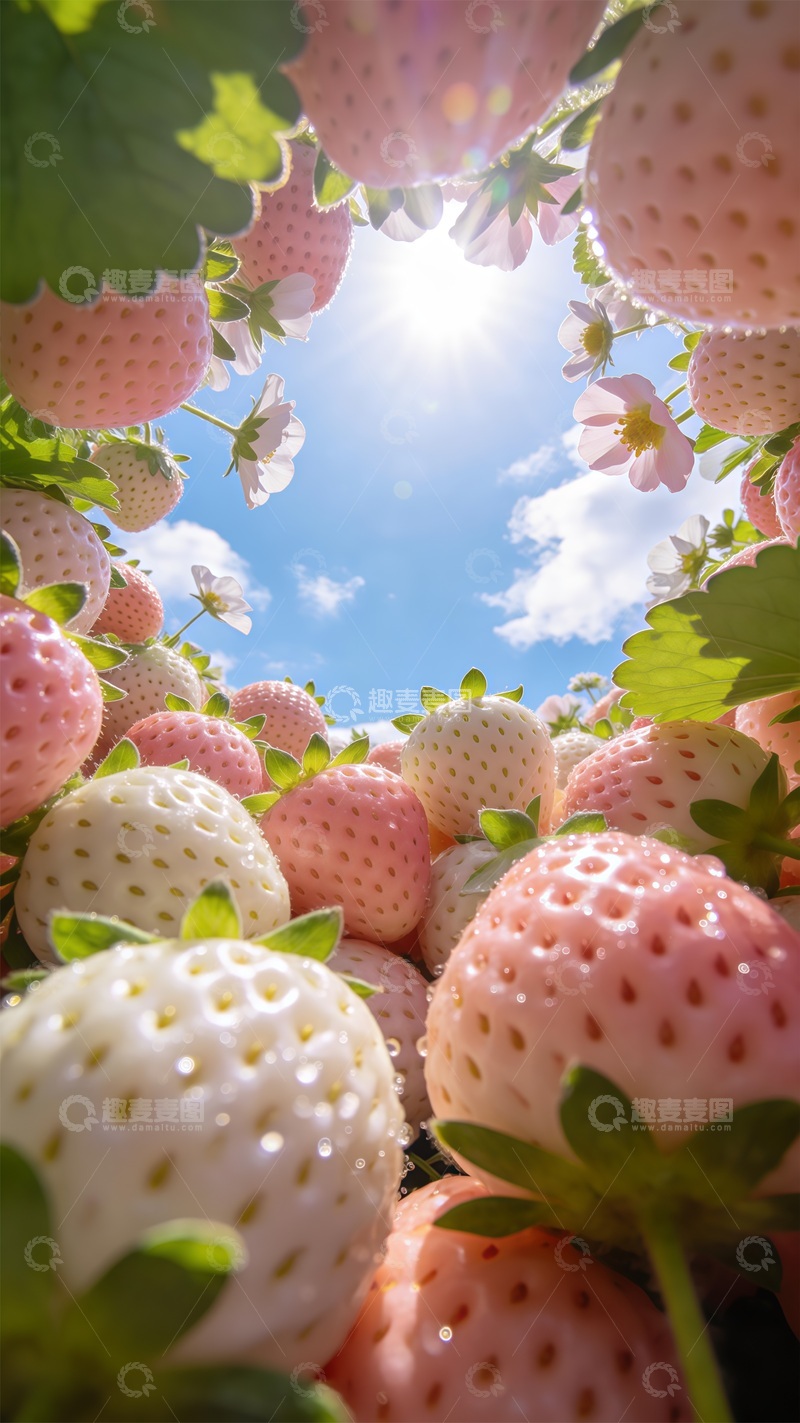 高清大图下载【趣麦麦图】草莓园阳光美景摄影图片