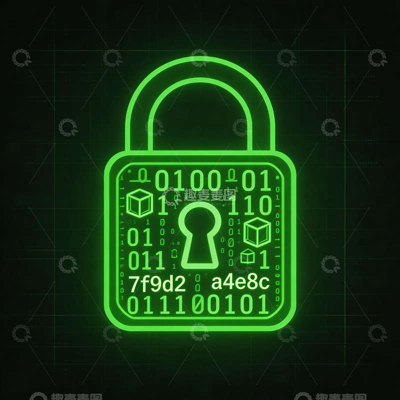 高清大图下载【趣麦麦图】霓虹灯安全锁数字图案设计