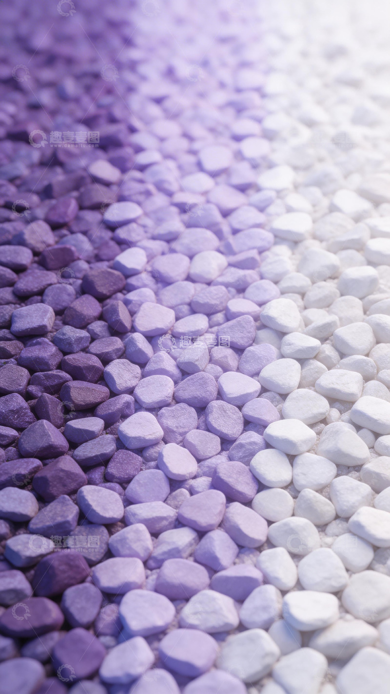 高清大图下载【趣麦麦图】紫白渐变鹅卵石地面装饰