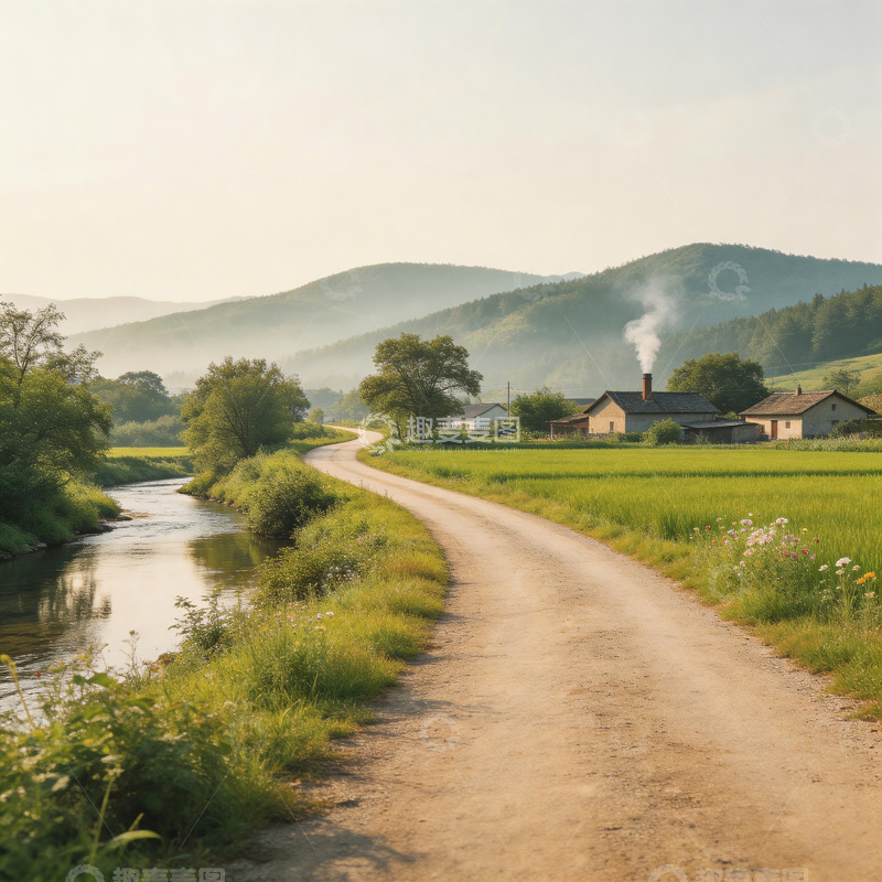 高清大图下载【趣麦麦图】宁静乡村小道7
