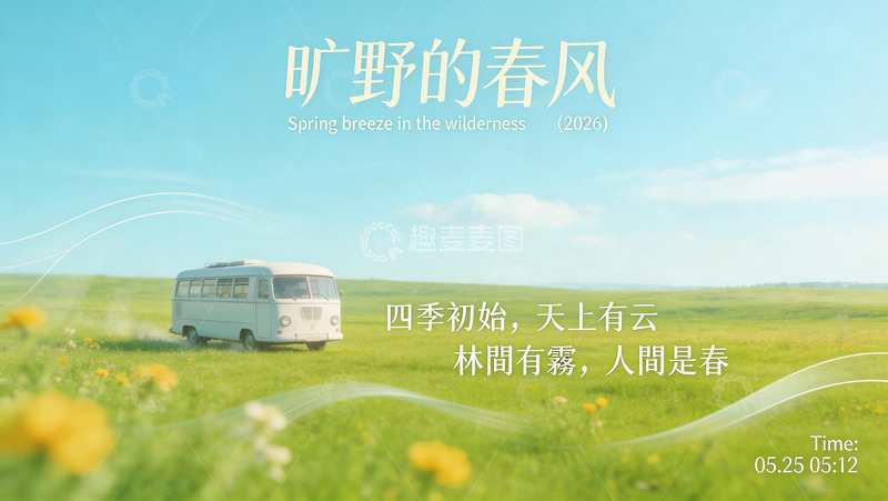 高清大图下载【趣麦麦图】春风野景风光海报