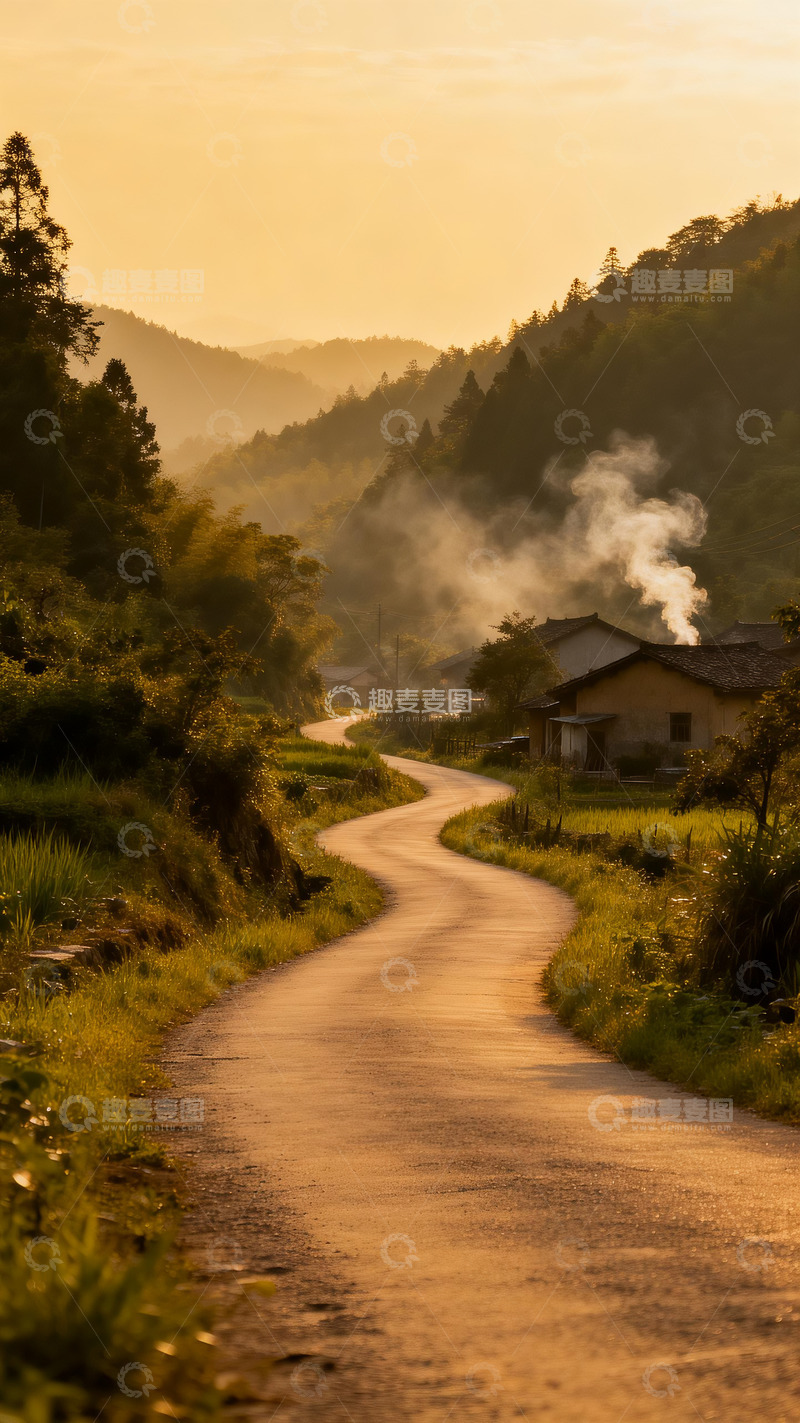 高清大图下载【趣麦麦图】宁静乡村小道4