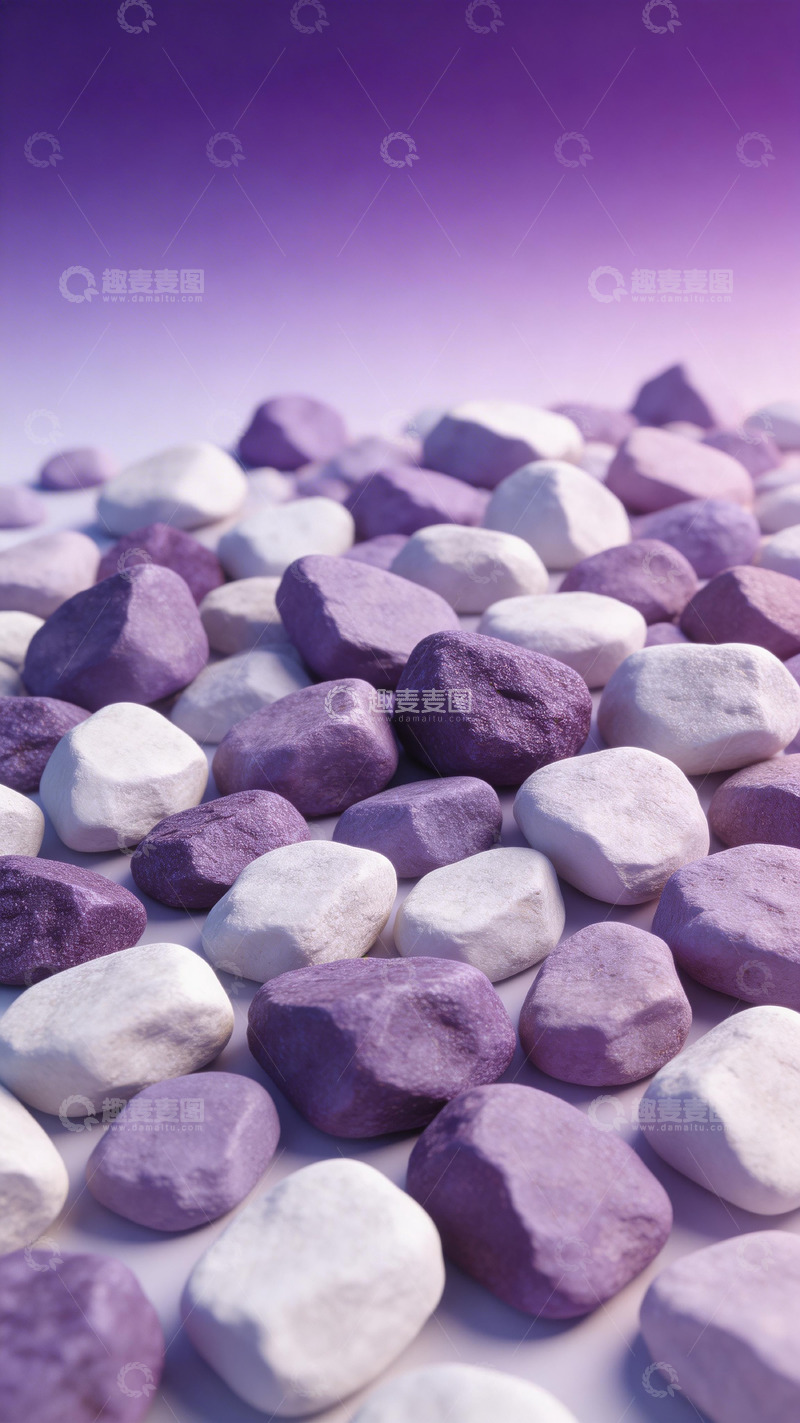 高清大图下载【趣麦麦图】紫白石头铺满画面