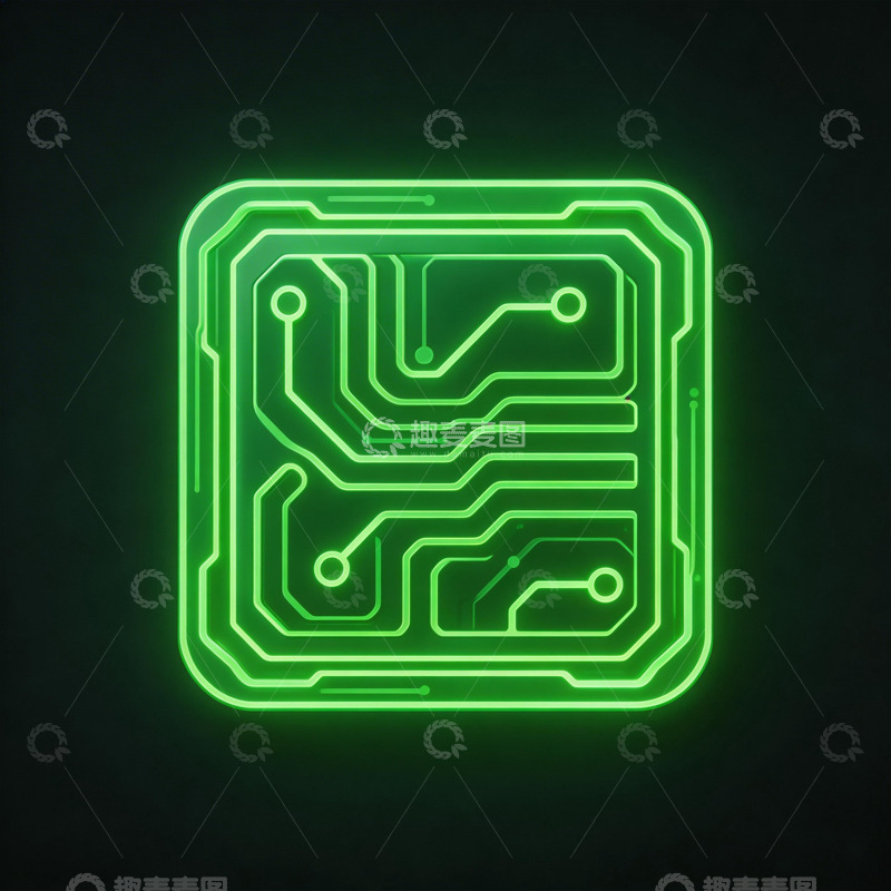 高清大图下载【趣麦麦图】霓虹电路图标设计元素