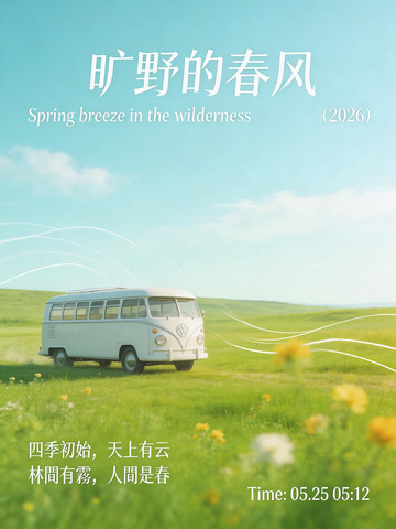 春风野趣露营车海报
