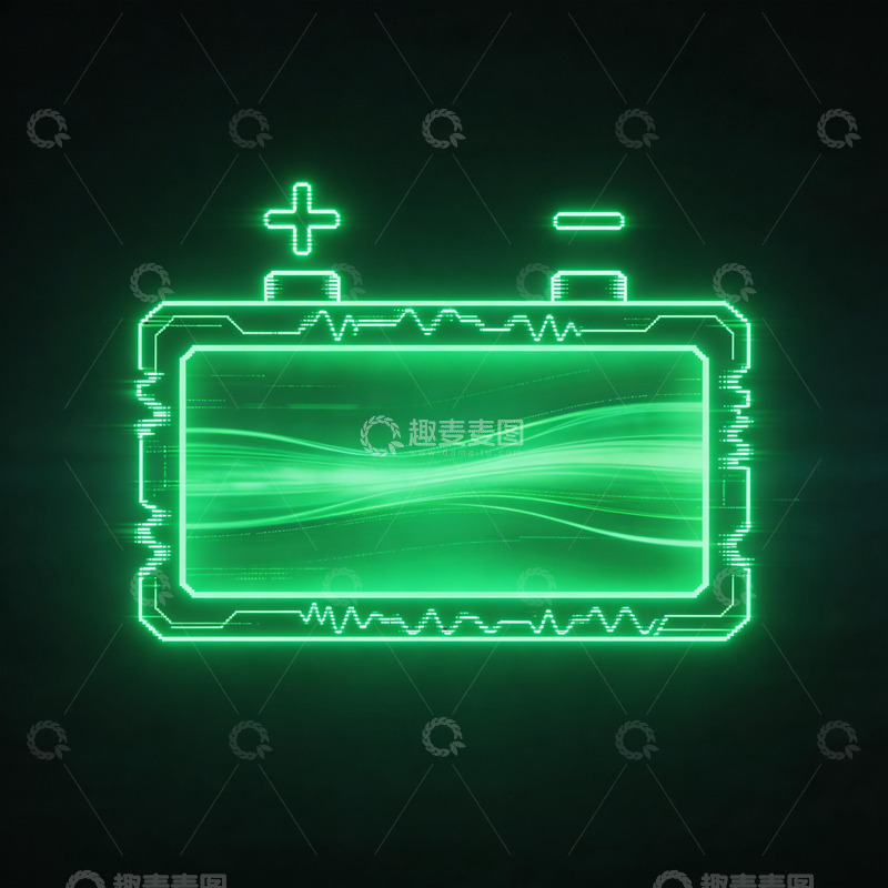 高清大图下载【趣麦麦图】霓虹灯电池图案设计素材