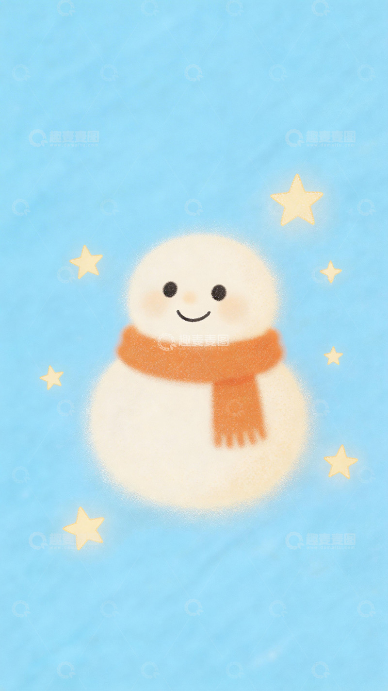 高清大图下载【趣麦麦图】可爱雪人卡通壁纸