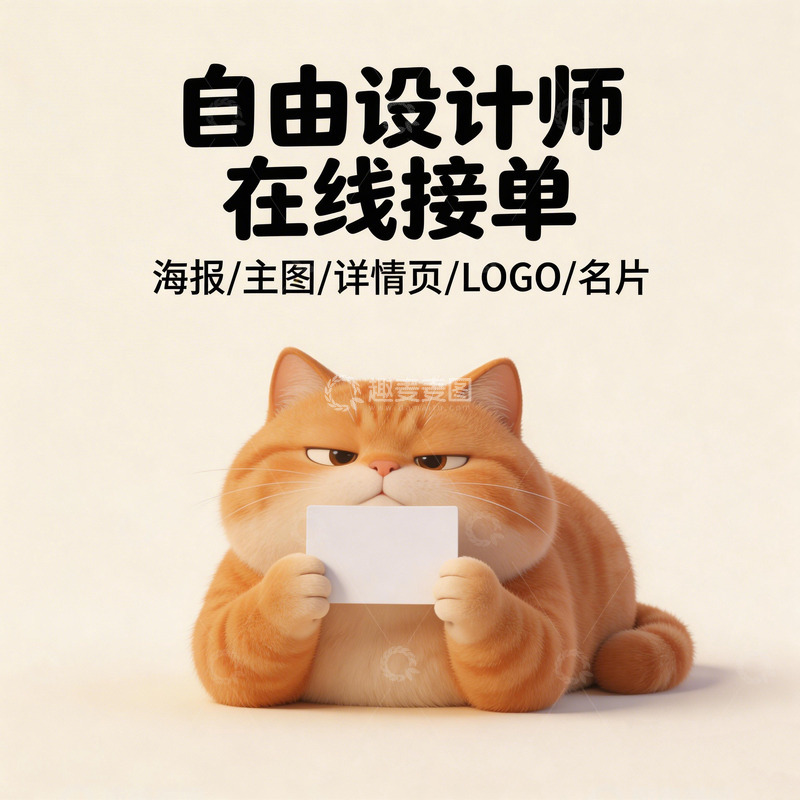 高清大图下载【趣麦麦图】可爱猫咪接单宣传设计