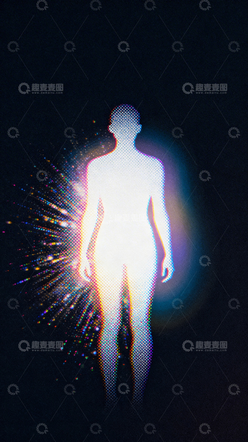高清大图下载【趣麦麦图】像素风人体光影艺术效果