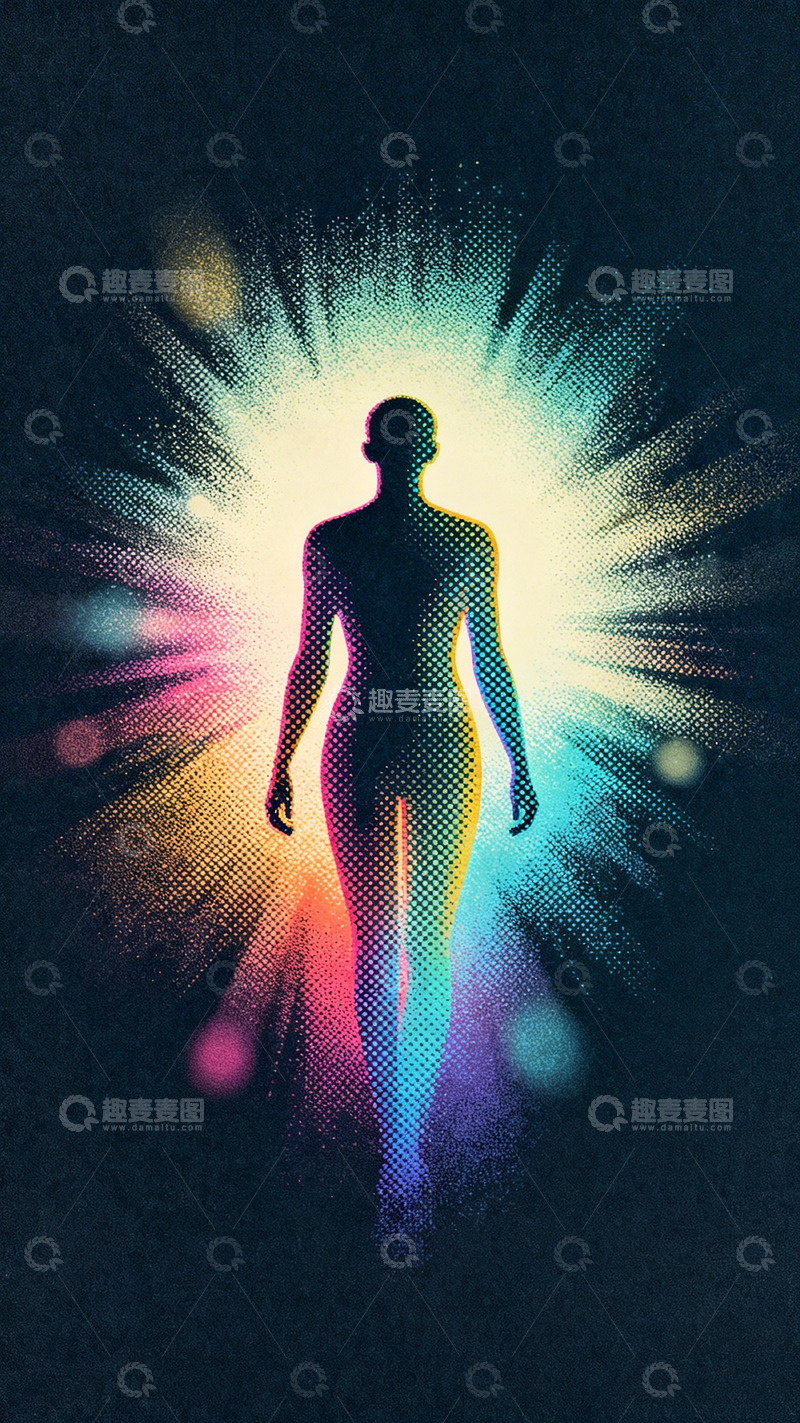 高清大图下载【趣麦麦图】光影人物抽象艺术海报