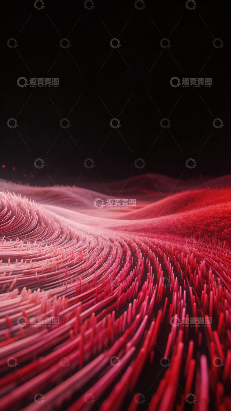 高清大图下载【趣麦麦图】红色线条波浪艺术视觉效果
