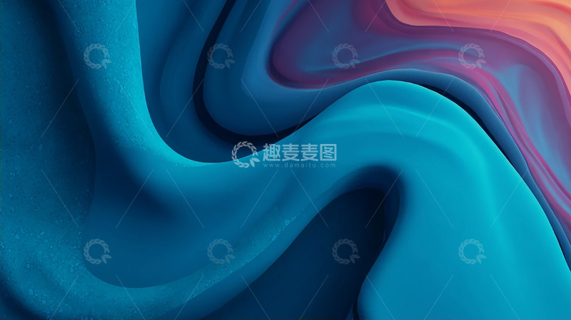 高清大图下载【趣麦麦图】梦幻蓝色漩涡的奇幻旅程