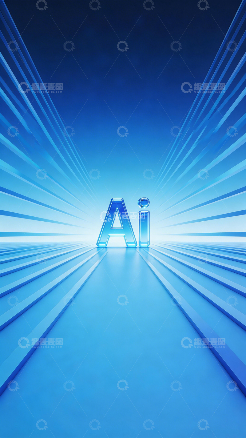 高清大图下载【趣麦麦图】科技风AI字母视觉设计