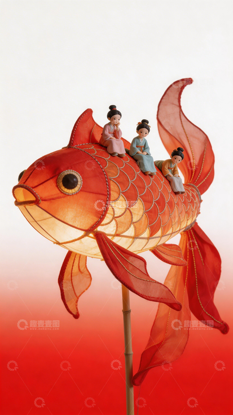 高清大图下载【趣麦麦图】中国传统鱼灯摆件