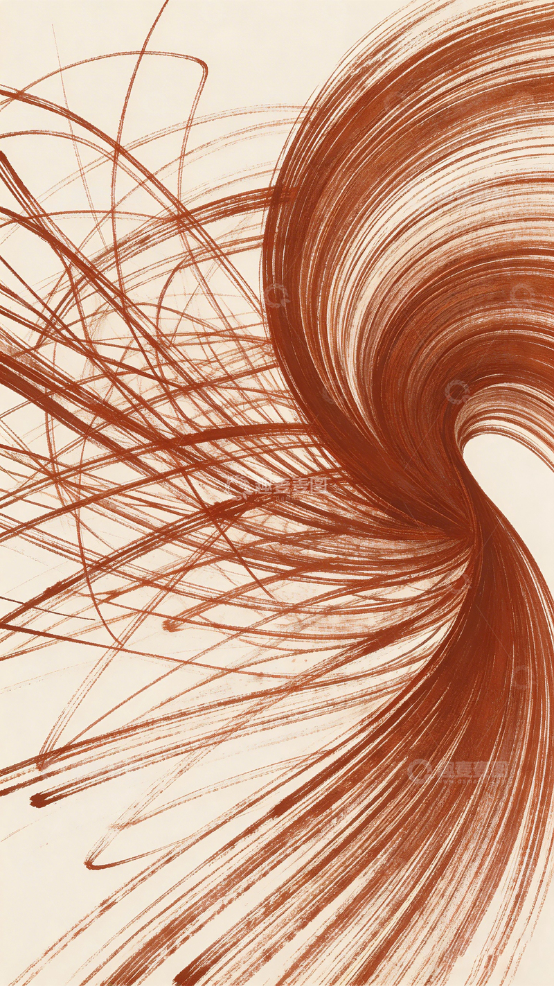 高清大图下载【趣麦麦图】抽象艺术螺旋线条画作