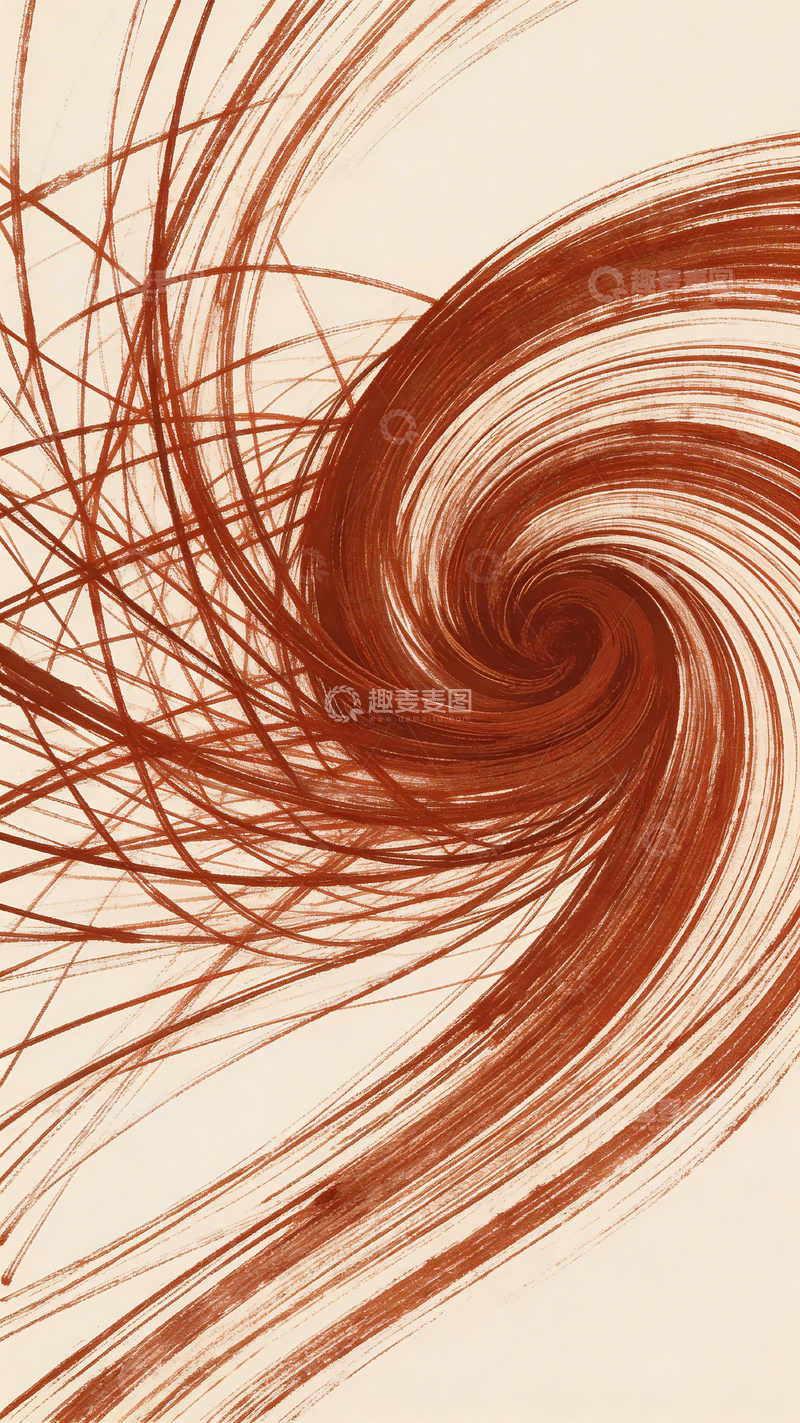 高清大图下载【趣麦麦图】旋转红棕抽象艺术图案