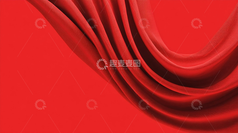 高清大图下载【趣麦麦图】红色丝绸的梦幻涟漪