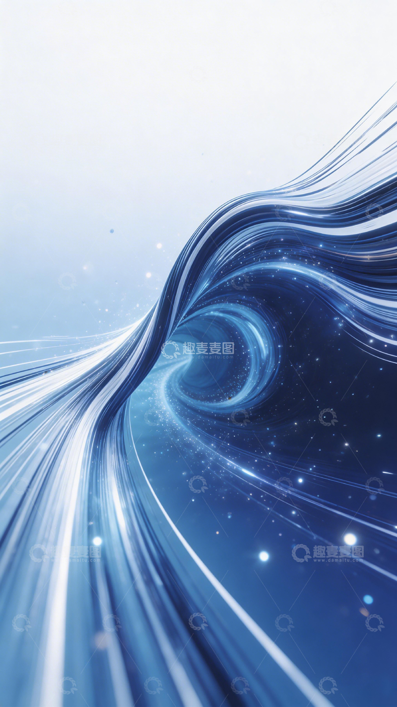 高清大图下载【趣麦麦图】蓝色漩涡星空科技背景